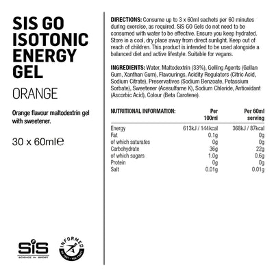 SIS GO Gel Energético Isotónico 60ml Naranja #3